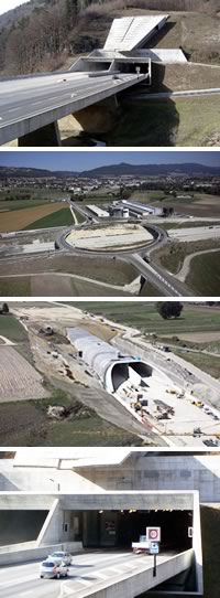 photo aériennes d'autoroutes en construction
